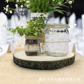 圆形实木杨木片手工绘画年轮板原木装饰背景片儿童幼儿园手工div