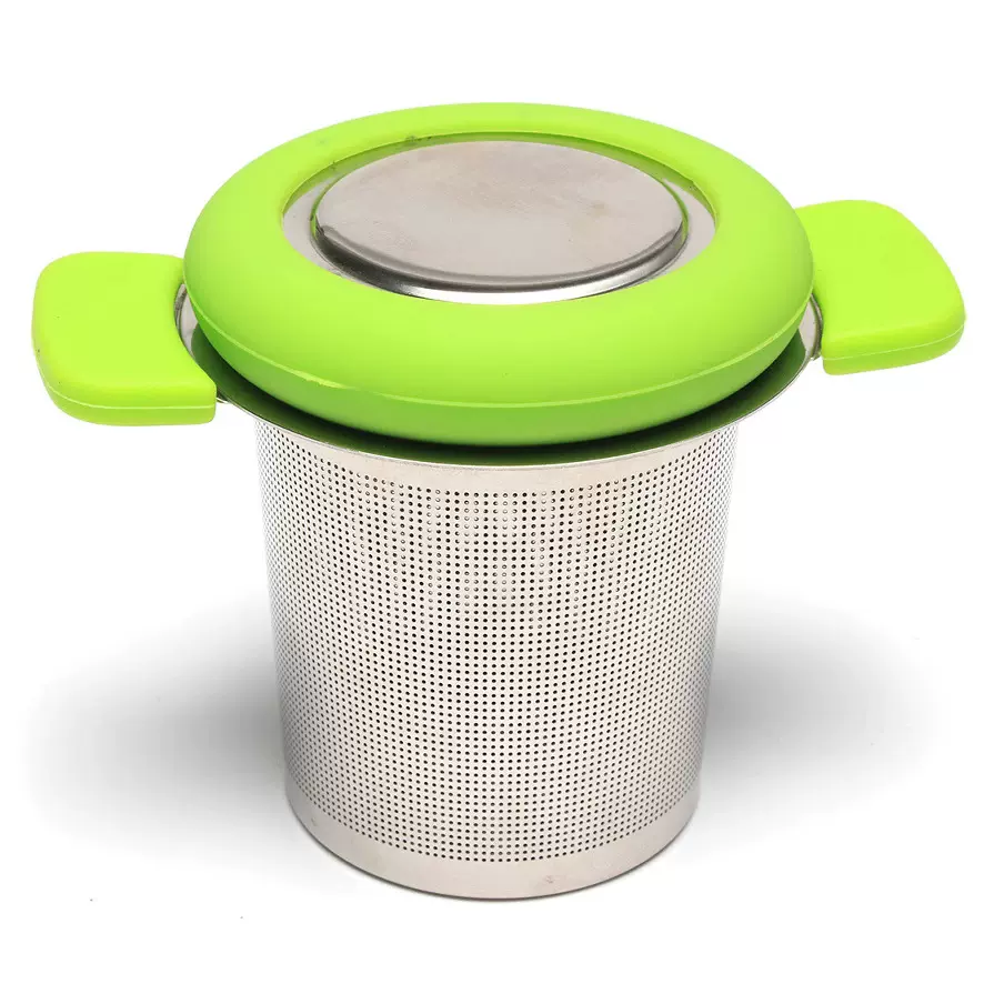 批发304不锈钢茶漏套装 硅胶双柄茶滤泡茶器 茶叶过滤器茶具配件