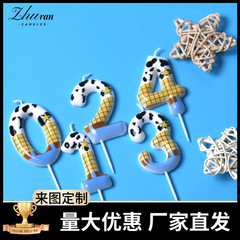 リトルカウボーイ誕生日デジタルキャンドルパーティー塗装誕生日クリエイティブアマゾン Xiyin クロスボーダー DIY パーティーキャンドル