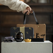 文创国潮葫芦旅行茶具一壶两杯户外便携装茶具快客杯商务伴手礼