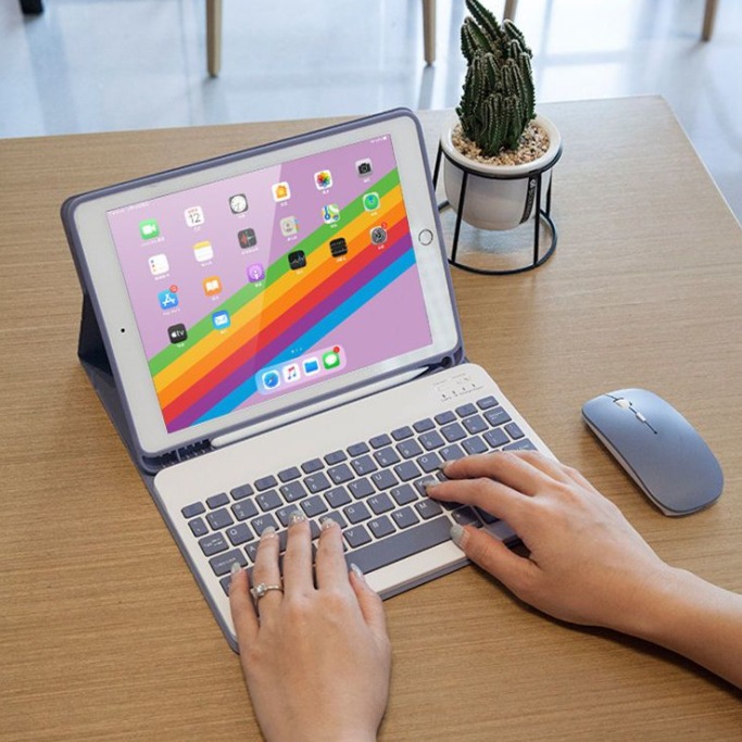 Suitable for Ipad10 Leather Case Pro11 Bluetooth Keyboard Protective Case Air4 5 Leather Case 10.2 Mini 6 7 Mouse