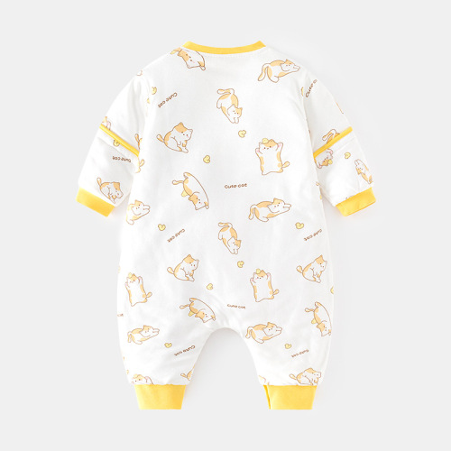 Baby sleeping bag spring, autumn and winter quilted baby split-legged thickened pajamas newborn zipper type multi-functional anti-kick quilt