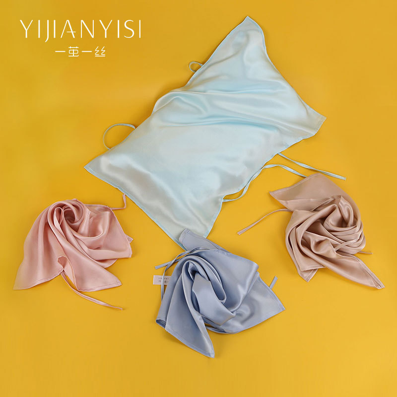 WI25 silk pillowcase children's pure mulberry silk baby lace single pillowcase towel cover silk gift box