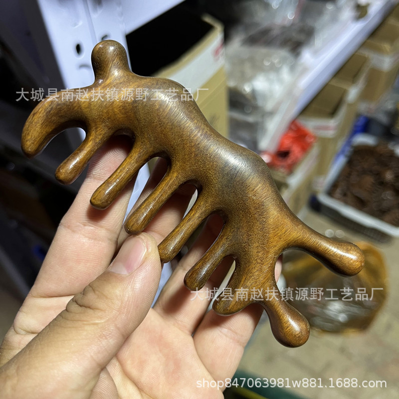 卸売り緑檀マッサージ櫛工芸木櫛頭経絡櫛紫檀多機能マッサージ櫛手作り檀木櫛|undefined