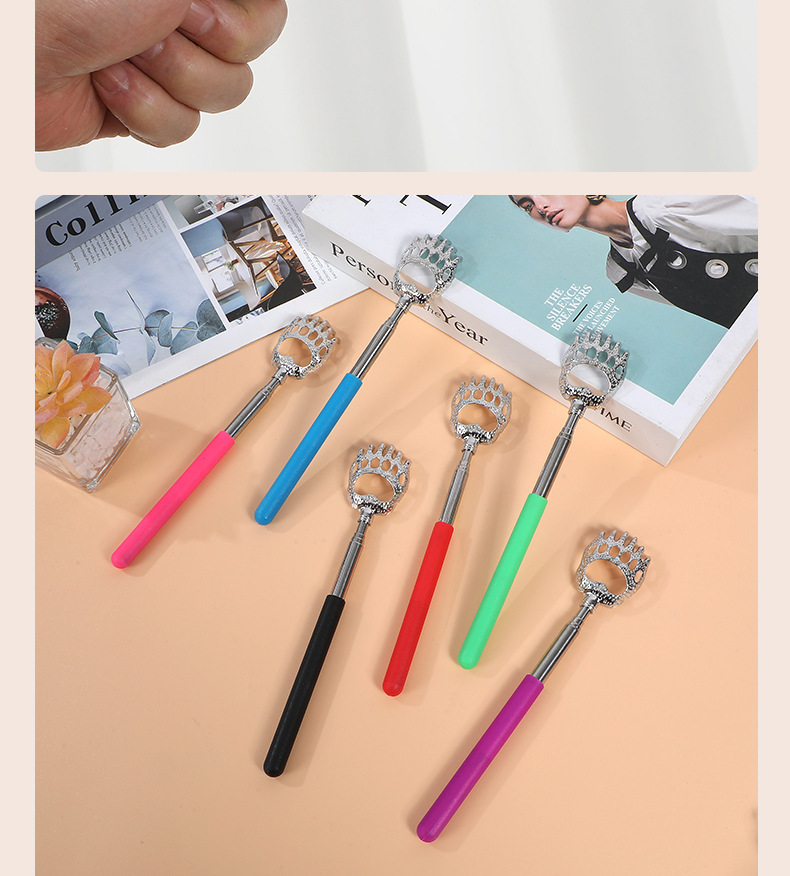 Stainless Steel Telescopic Back Scratcher Extendable Claw Massage Tool for Home Use in use