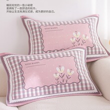 高密纯棉纱布枕巾一对装四季新款卡通防滑透气成人家用枕头巾