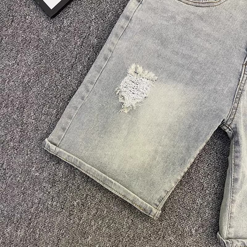 Heavyweight Men's Distressed Jeans With Whiskered Washed Finish_voghion.com
