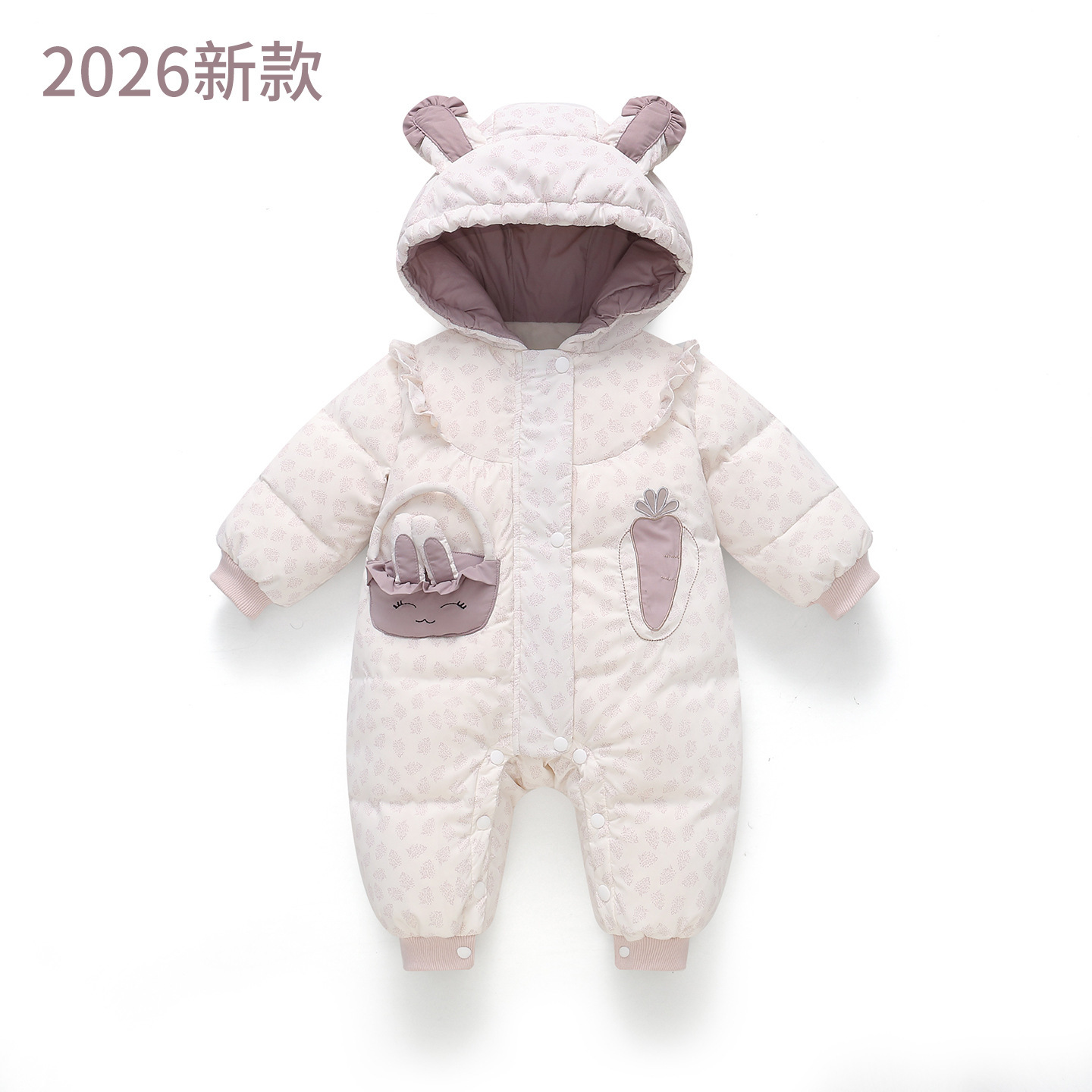New baby down jumpsuit, Class A white duck down, thickened infant romper, newborn outerwear