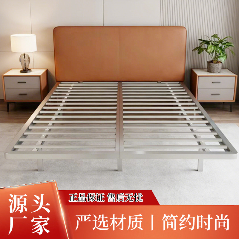 批发单层铁架床公寓用简约铁艺床租房双人床成人床加固铁艺床加厚