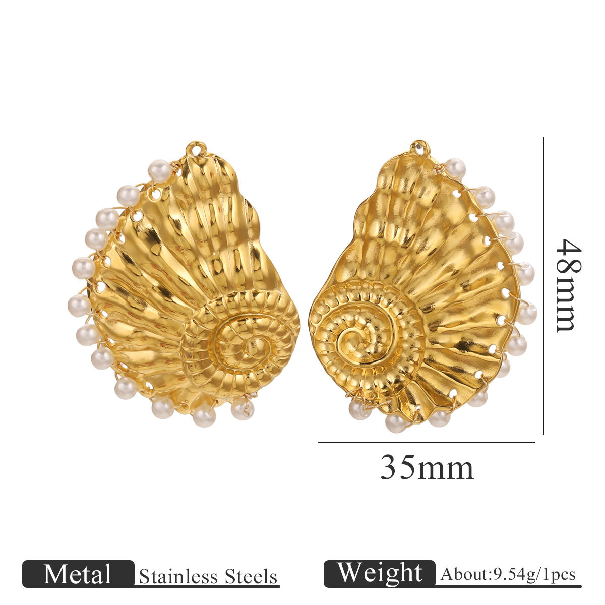 Serie océano de acero inoxidable caracol grande colgante de concha grande colgante DIY accesorios de joyería hechos a mano al por mayor