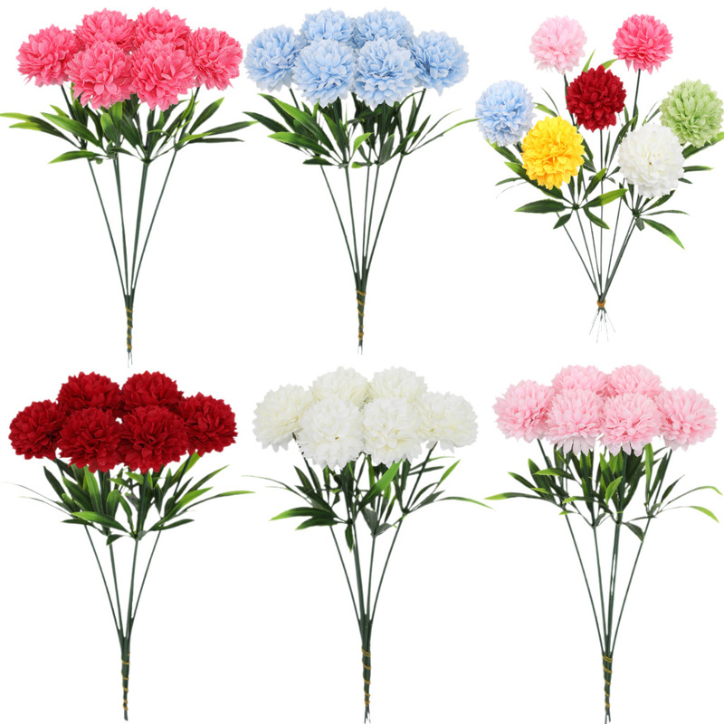 Artificial Flowers Dandelion Hyacinth Table Tennis Chrysanthemum Hydrangea Home Decoration Wedding Flowers Fake Flower Arrangement Wholesale
