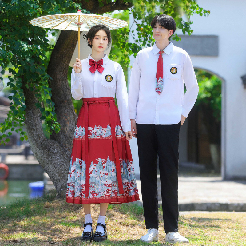 2025 Class Uniform Real Shot Han Dynasty Style Class Uniform for Junior High School Students Chorus Performance Clothing