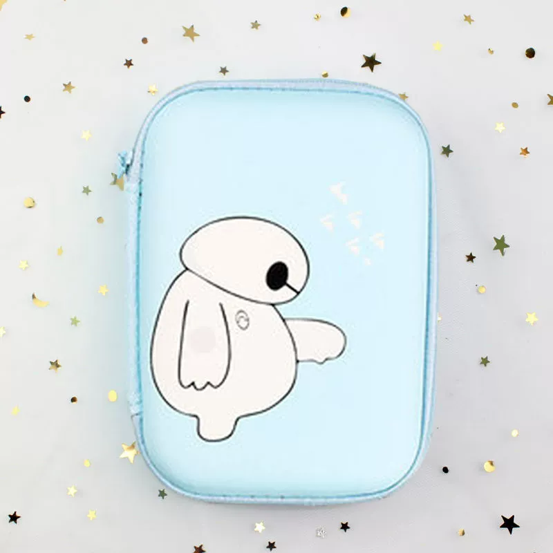 Organizer Storage Bag, Cute Printed Zipper Case, Portable 14×10×3 cm, Phone & Accessories