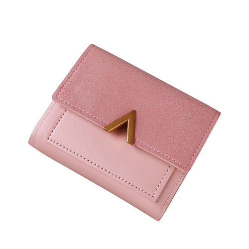 Korean version of the new three-fold women's wallet short retro card holder PU simulated leather simple folding student wallet for women
