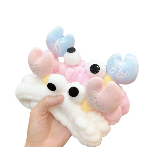 Internet celebrity cartoon cute big eyes funny hairband crab tongs hairband simple cartoon face wash hairband headwear