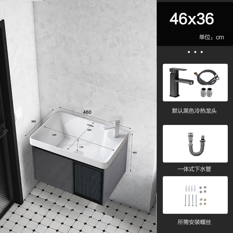 Baño de aluminio espacio puerta de vidrio gabinete de baño pequeño gabinete de lavabo doméstico combinación balcón lavabo piscina