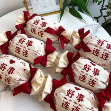 喜糖袋好事连连万事胜意帆布袋糖果袋结婚创意装饰中式手拎手提袋