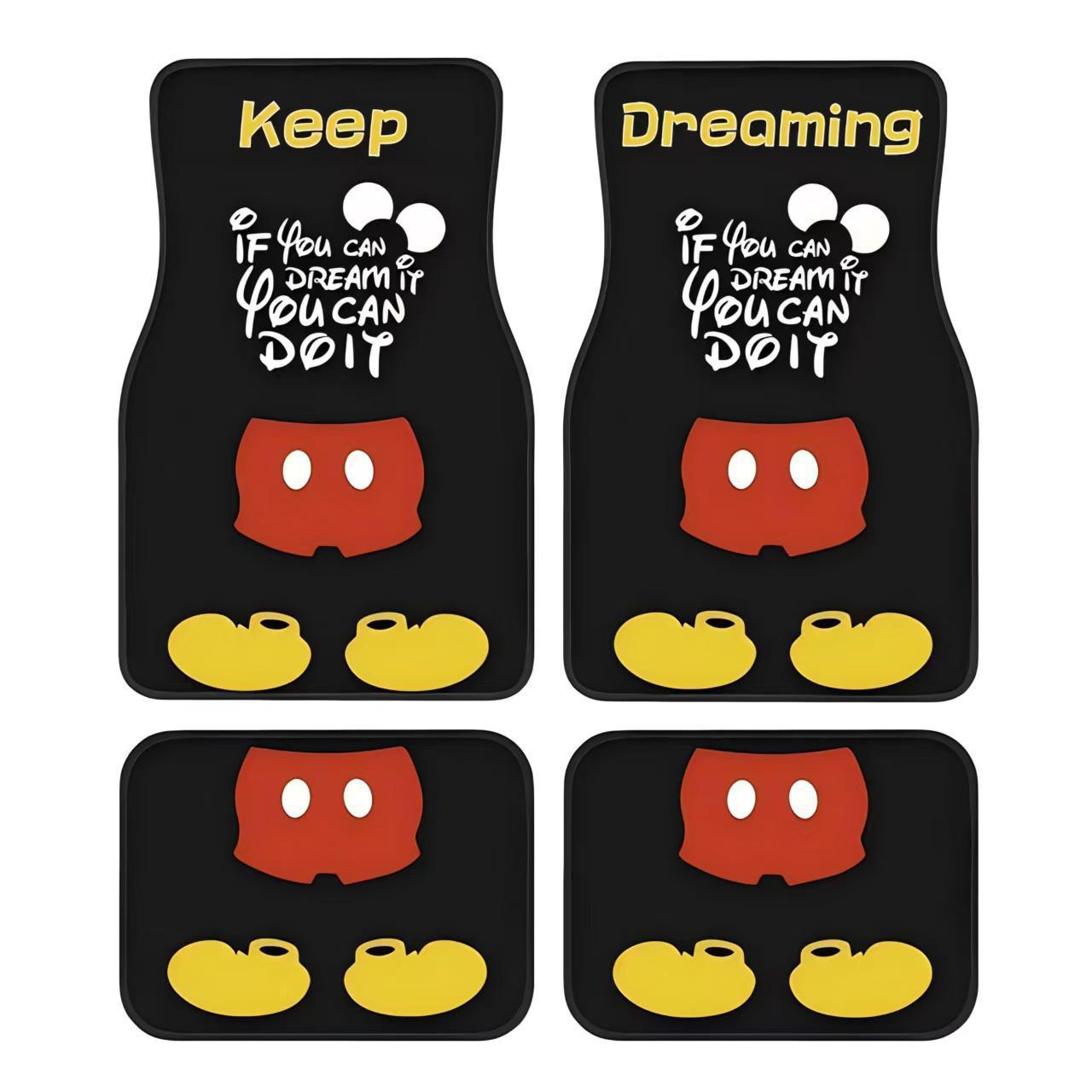 temu代发卡通汽车脚垫四件套后排耐脏防尘脚踏垫车内易打理装饰垫