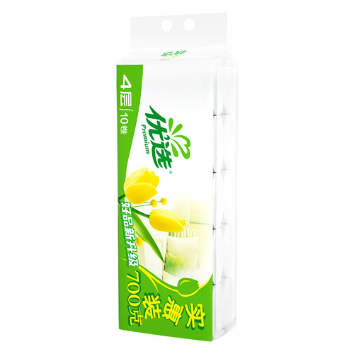 Xinxiangyin coreless tulip 70g 10-pack four-layer coreless toilet paper roll LR710