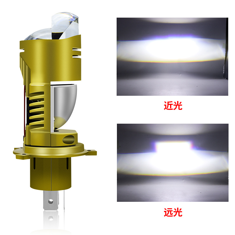 Wholesale LED headlights with straight in fisheye H4 dual lens and tangent motorcycle headlights with integrated distance and front