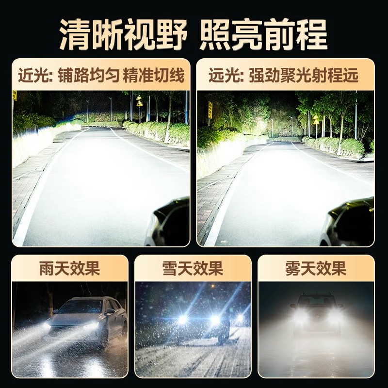 Auto led faro nuevo cuatro lados iluminación de 360 grados sin ángulo muerto de alta potencia no destructiva instalado lámpara led