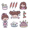 Single sticker-delicious girl