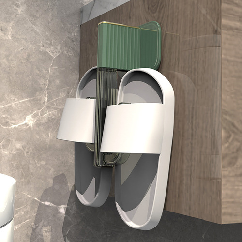 Wall-mounted shoe rack, bathroom slipper rack, punch-free storage rack, sandal storage rack behind bathroom door, creative draining