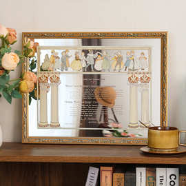 法式复古钢琴谱镜子画小众艺术装饰画客厅卧室钢琴室镜面装饰摆件