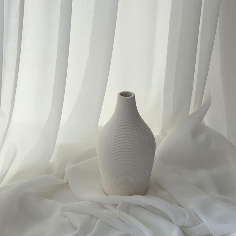 Blanco florero de cerámica decoración, llano quema, estilo silencioso, casa modelo habitación, Sala estar, antiguo estante decoración, decoración suave