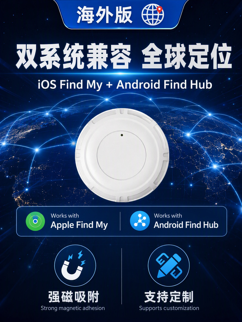 Dual-System Universal Global Positioning Device Gps for Cars, Trucks, and Motorcycles, Anti-Theft and Anti-Loss Device with Magnetic Attachment and Long Battery Life
