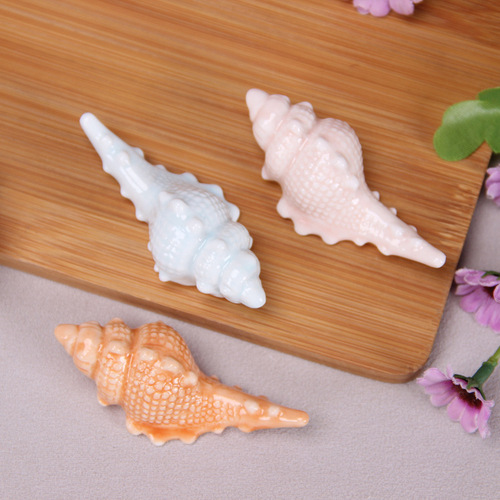 Zakka ceramic conch chopstick holder pen holder 12867 conch chopstick holder small conch ceramic crafts ornaments