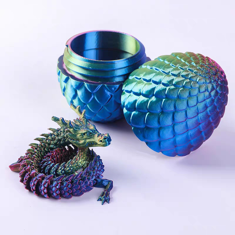 3D Printed Chinese Dragon Egg Cross-Border Hot-Selling Crystal Dragon Egg Set Ornaments Hand-Made Gifts Internet Celebrity Creative Toys Batch