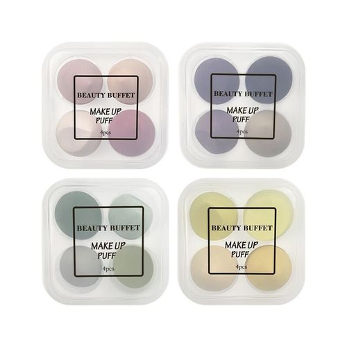 Thailand BEAUTY BUFFET Beauty Egg Set Box Sponge Powder Puff Fits Dry and Wet Use and Enlarges When in Water, 4 Pack