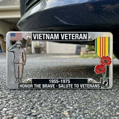 Cross-Border New Product Vietnam Veteran Tribute License Plate Frame Vietnamlicense Plate Frame (Nömrə qabı) - type-a-license-plate
