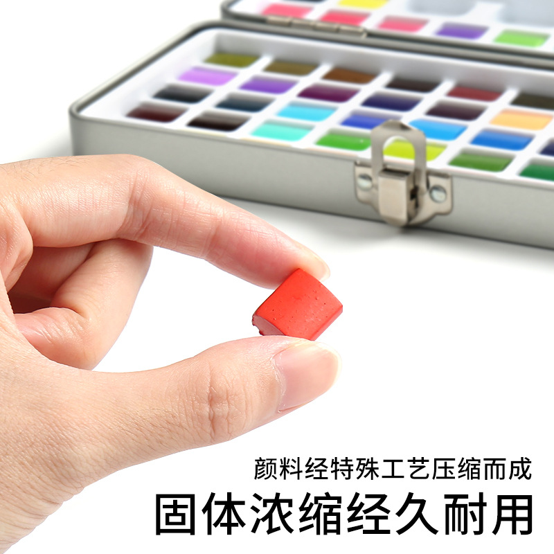 Boge pintura material sólido acuarela traje nacarado pintura arte especial portátil pintado a mano acuarela pintura al por mayor