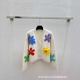 毛衣女高级感宽松新款时尚气质百搭显瘦女款花朵洋气韩版针织毛衣