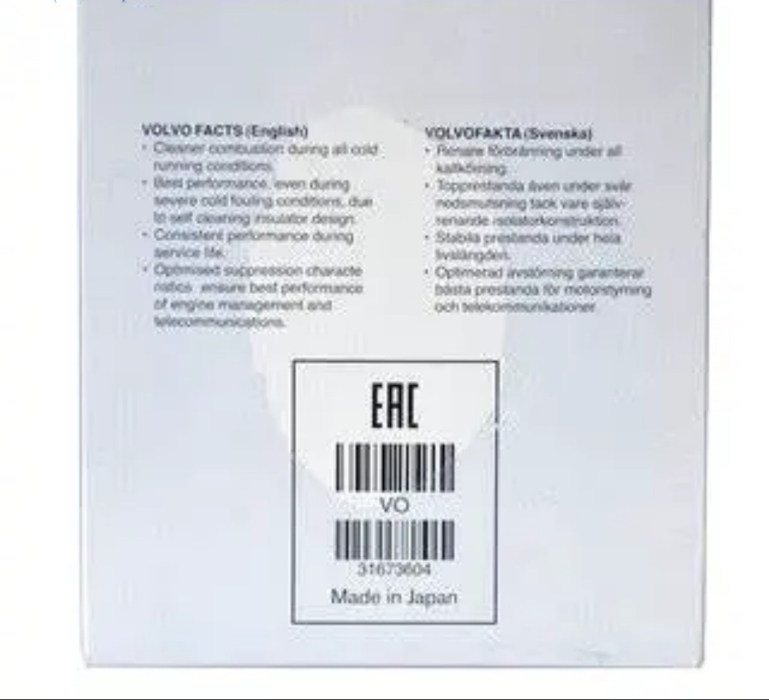 31673604 31491637 32290011 Spark Plug Suitable for V40V60S90Lv90Xc40S60Xc90