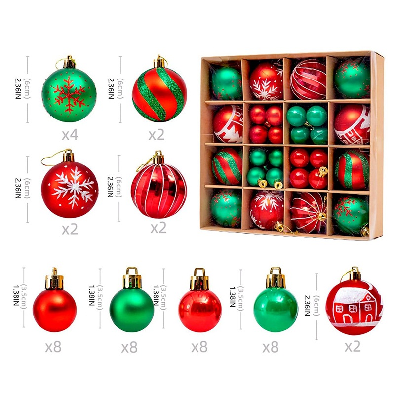 Set de bolas decorativas de Navidad en caja de regalo, colgantes para vitrina y fiestas, decoración de árbol de Navidad, comercio exterior transfronterizo