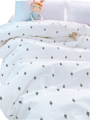 5YA1 wholesale girl fresh white small floral cute cotton twill single piece bed sheet plain pure cotton quilt cover