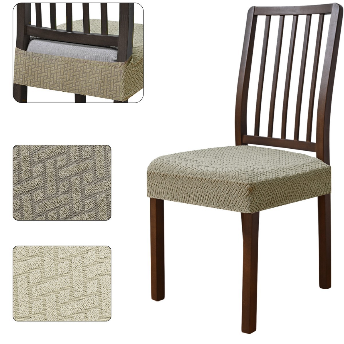 Amazon Jacquard transfronterizo T a prueba de agua estriado doble cubierta de asiento elástico taburete cubierta de asiento en stock