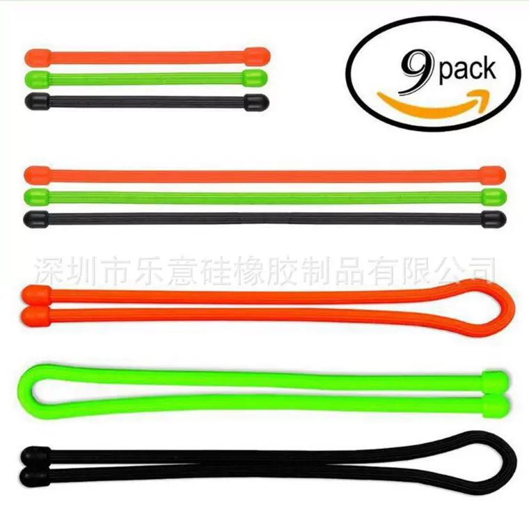 厂家直销现货多功能硅胶扎绳 耐磨耐用直径5.0mm便携收纳捆绑扎带