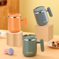 304不鏽鋼水杯 雙層隔熱帶蓋咖啡杯成人學生大容量口杯禮品馬克杯