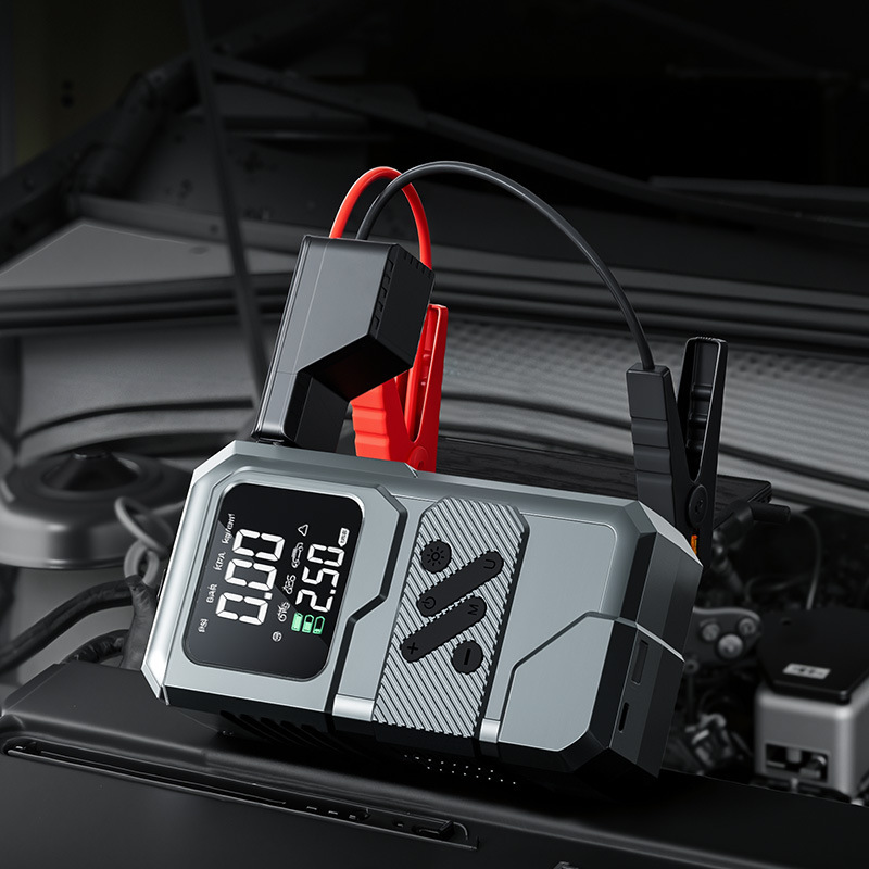 Bomba de aire portátil multifuncional montada en automóviles fuente de alimentación de arranque de emergencia para automóviles montada en bomba de aire integrada eléctrica transfronteriza