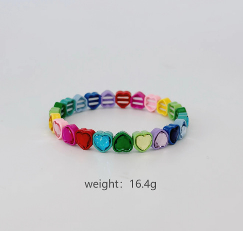 Heart Shape Pattern Unisex Gender Asymmetrical, Plating Design Sweet Heart Shape Rhinestones Alloy Wholesale Bracelets
