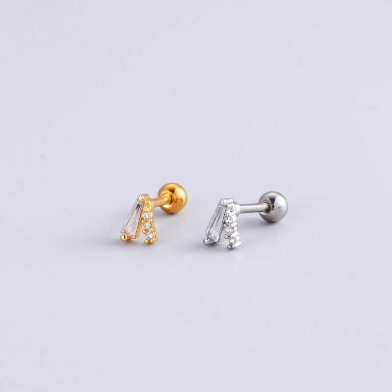 Women'S Gender Fashion Style 1 Piece 316L Stainless Steel  Copper Zircon Ear Cartilage Rings & Studs Heart Shape Waterproof Non Tarnish Surgical Steel