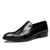 Loafers English style, retro casual footwear, trend classic suit pointy toe, genuine leather