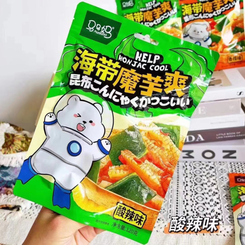 Mama 120g Seaweed Konjac Snack, Ready-to-Eat Independent Small Packaging, Sour and Spicy Appetizer, Popular Snack