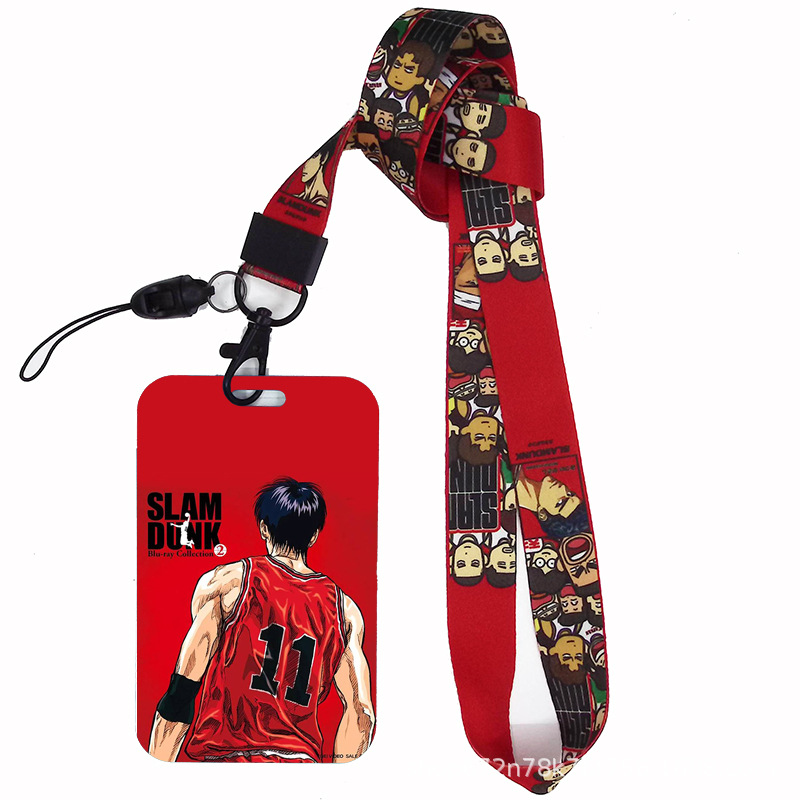 Dibujos animados japoneses slam dunk competencia nacional tarjeta de estudiante tarjeta de comida tarjeta de autobús cubierta certificado de trabajo titular de la cuerda del teléfono móvil
