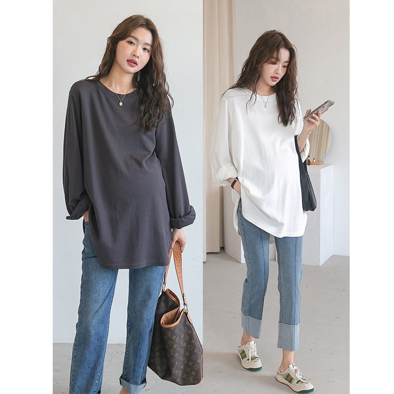 Pregnant women's clothing basic all-match shirt sleeve autumn top Korean fashion long sleeve T-shirt trendy mom western style base shirt