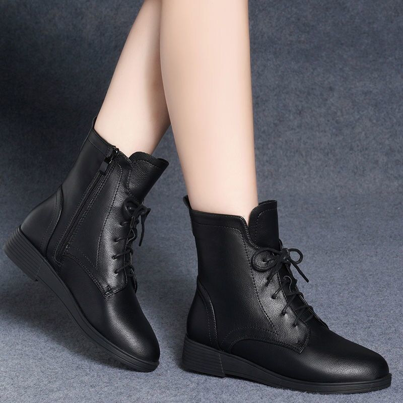 Autumn and Winter Boots Flats Short Boots Women's Shoes Versatile Boots Snow Boots Large Cotton Fleece-Lined Cotton Shoes Women's Boots